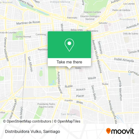 Mapa de Distribuidora Vulko