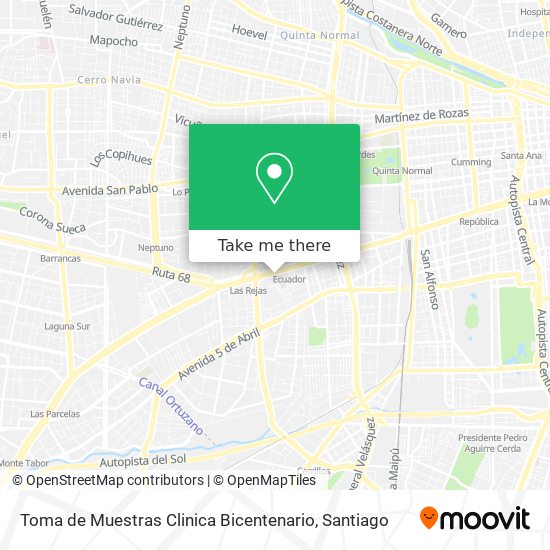 Toma de Muestras Clinica Bicentenario map