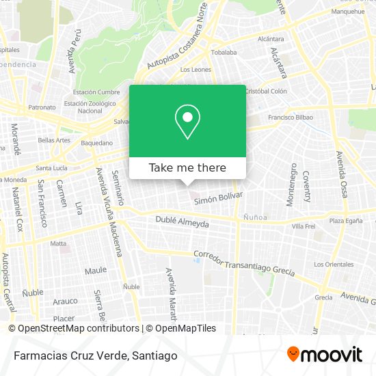 Farmacias Cruz Verde map