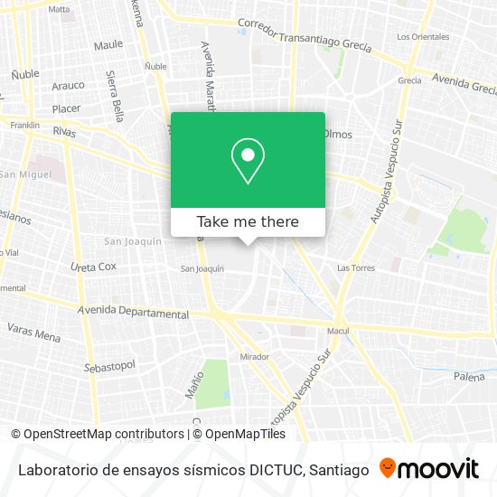 Laboratorio de ensayos sísmicos DICTUC map