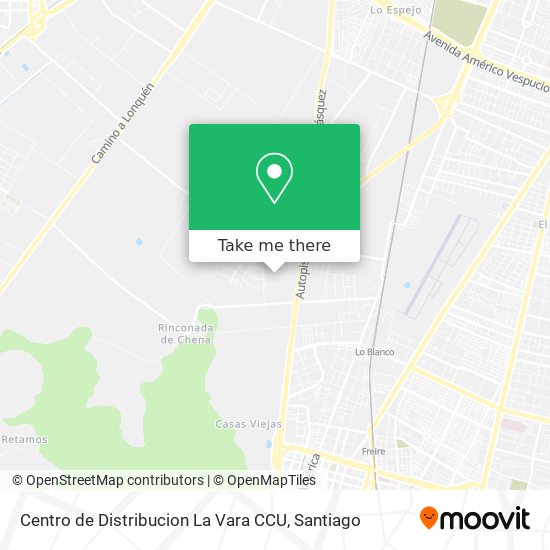 Mapa de Centro de Distribucion La Vara CCU