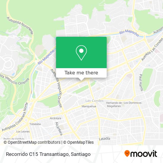 Recorrido C15 Transantiago map