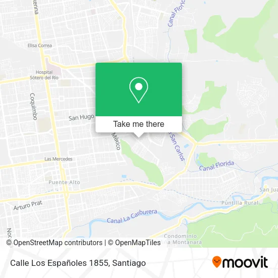 Calle Los Españoles 1855 map