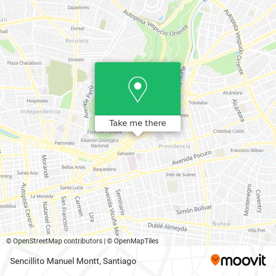 Sencillito Manuel Montt map