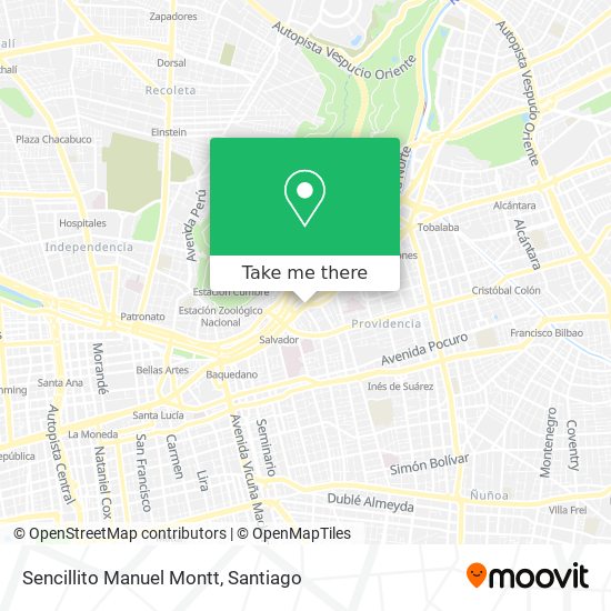 Sencillito Manuel Montt map