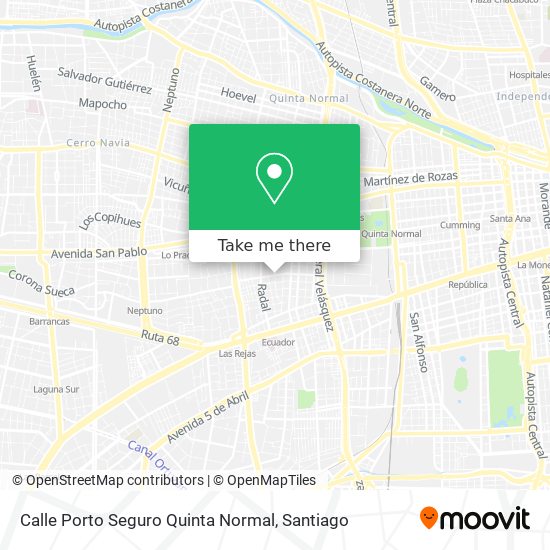 Calle Porto Seguro Quinta Normal map