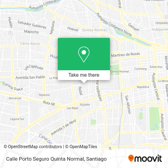 Mapa de Calle Porto Seguro Quinta Normal