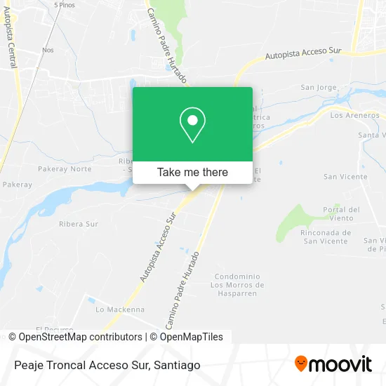 Peaje Troncal Acceso Sur map