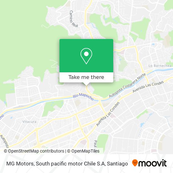 MG Motors, South pacific motor Chile S.A map