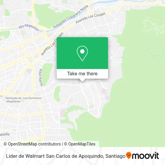 Lider de Walmart San Carlos de Apoquindo map
