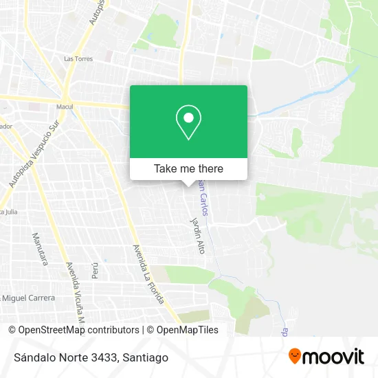 Sándalo Norte 3433 map