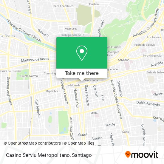 Casino Serviu Metropolitano map