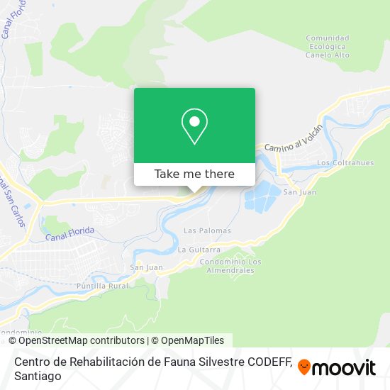 Mapa de Centro de Rehabilitación de Fauna Silvestre CODEFF