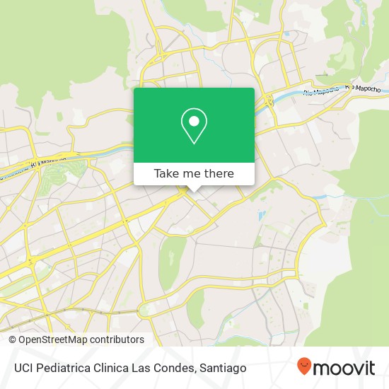 Mapa de UCI Pediatrica Clinica Las Condes