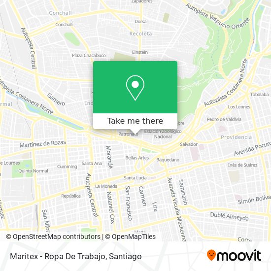 to get to Maritex - Ropa De Trabajo Recoleta by or Metro?
