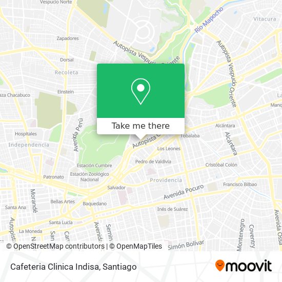 Mapa de Cafeteria Clinica Indisa