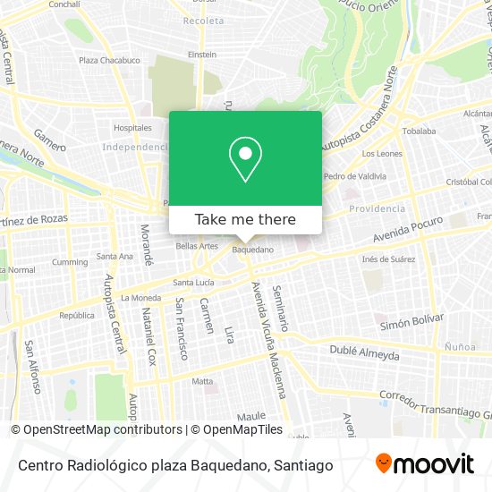 Centro Radiológico plaza Baquedano map