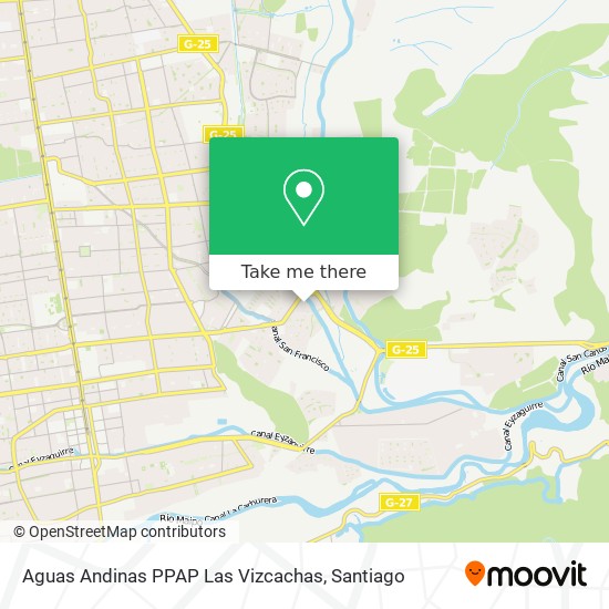 Aguas Andinas PPAP Las Vizcachas map