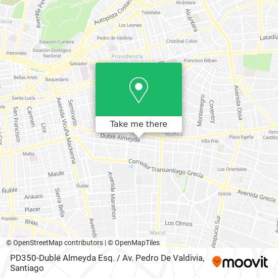 PD350-Dublé Almeyda Esq. / Av. Pedro De Valdivia map