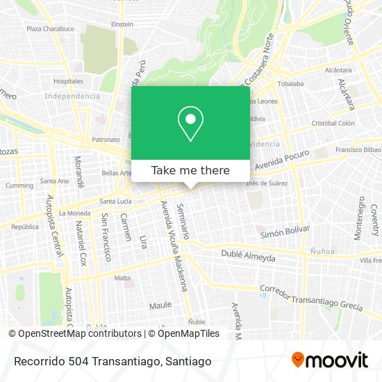 Mapa de Recorrido 504 Transantiago