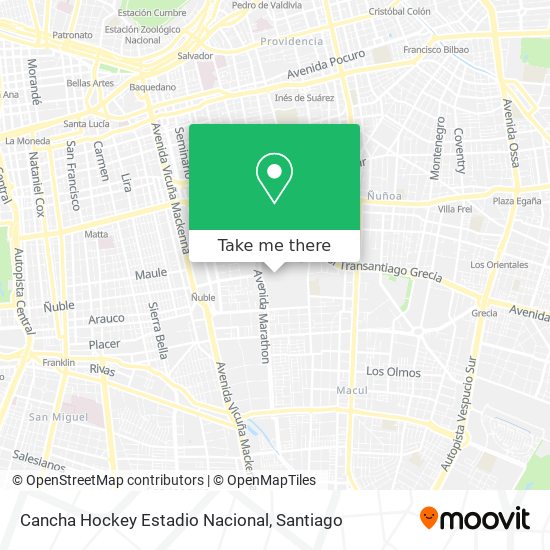 Cancha Hockey Estadio Nacional map