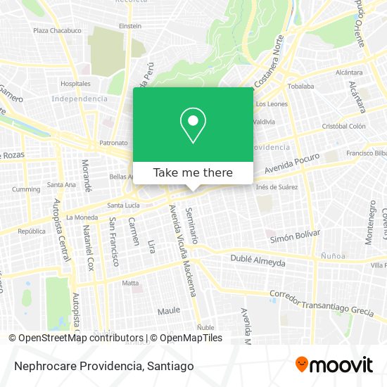 Mapa de Nephrocare Providencia