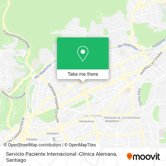 Servicio Paciente Internacional -Clínica Alemana map