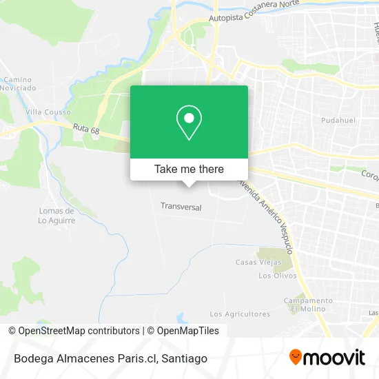 Bodega Almacenes Paris.cl map