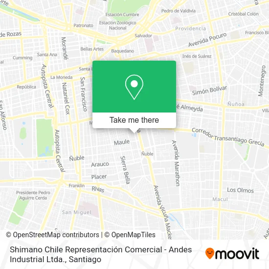 Shimano Chile Representación Comercial - Andes Industrial Ltda. map