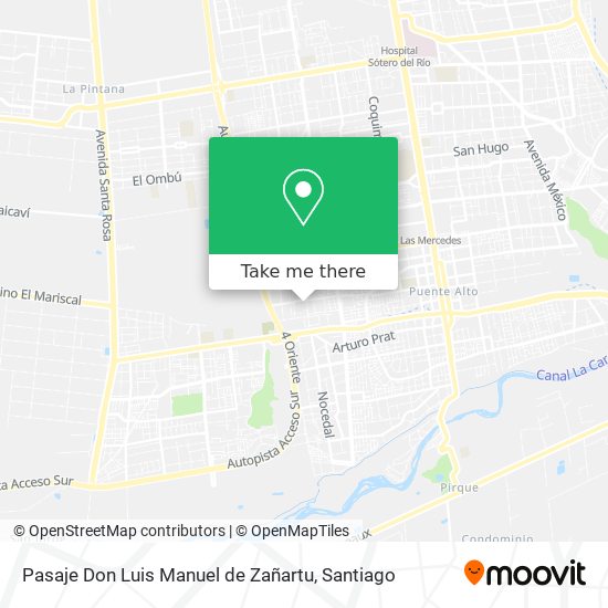 Pasaje Don Luis Manuel de Zañartu map