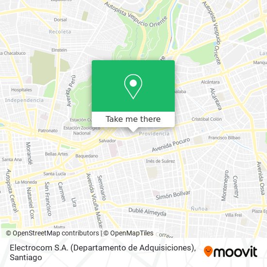 Mapa de Electrocom S.A. (Departamento de Adquisiciones)