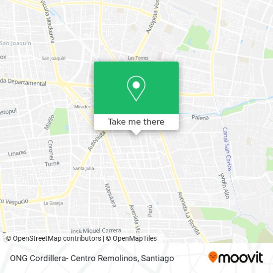 Mapa de ONG Cordillera- Centro Remolinos