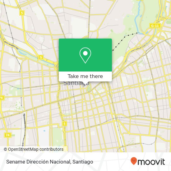 Sename Dirección Nacional map