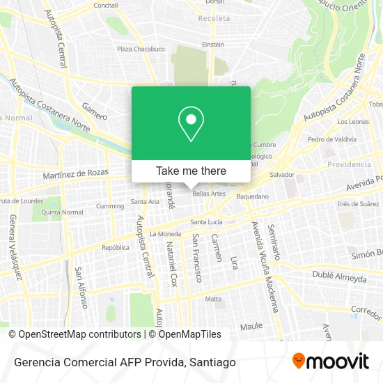 Mapa de Gerencia Comercial AFP Provida
