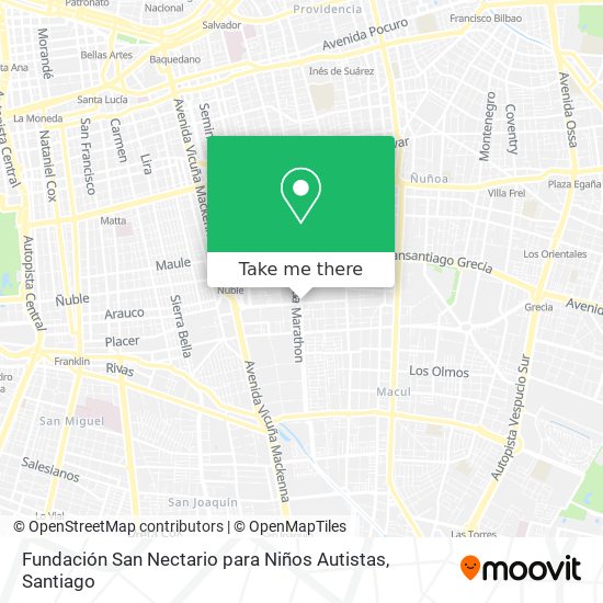 Mapa de Fundación San Nectario para Niños Autistas