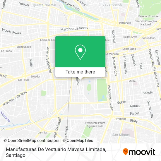 Manufacturas De Vestuario Mavesa Limitada map