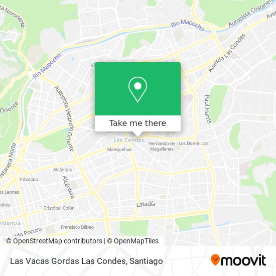 Las Vacas Gordas Las Condes map