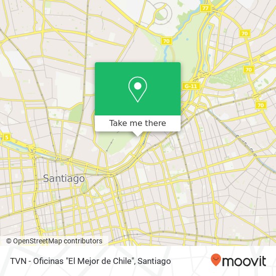 TVN - Oficinas "El Mejor de Chile" map