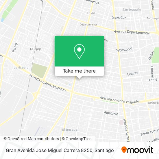 Mapa de Gran Avenida Jose Miguel Carrera 8250
