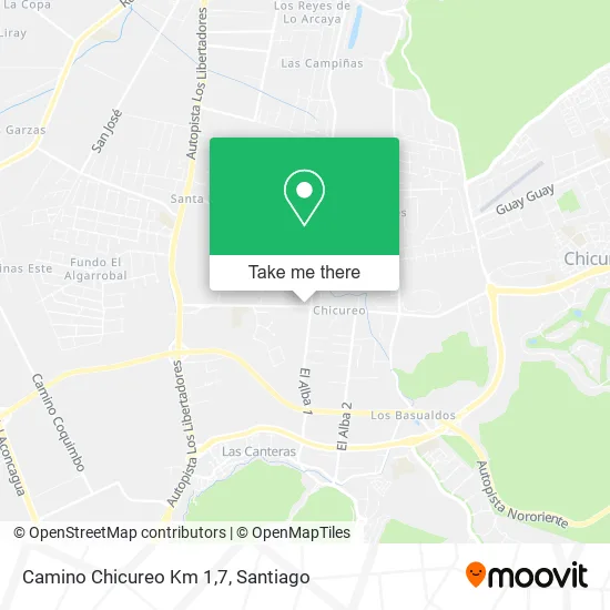 Camino Chicureo Km 1,7 map