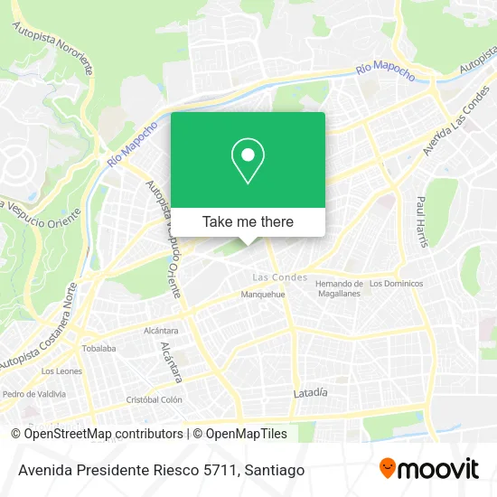 Mapa de Avenida Presidente Riesco 5711