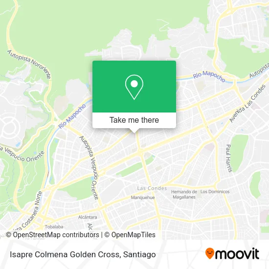 Mapa de Isapre Colmena Golden Cross