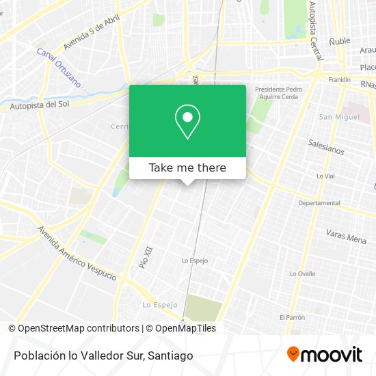 Población lo Valledor Sur map