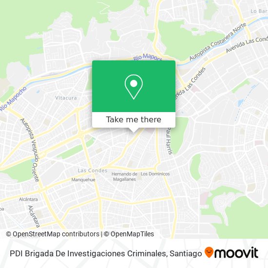 PDI Brigada De Investigaciones Criminales map