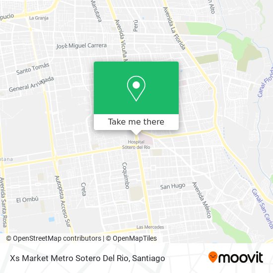 Xs Market Metro Sotero Del Rio map