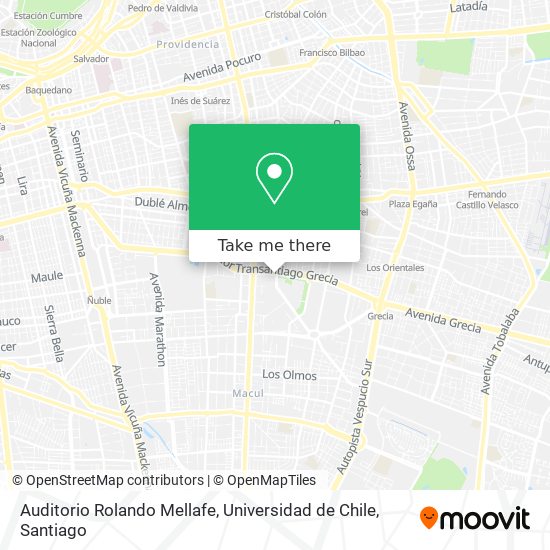 Auditorio Rolando Mellafe, Universidad de Chile map