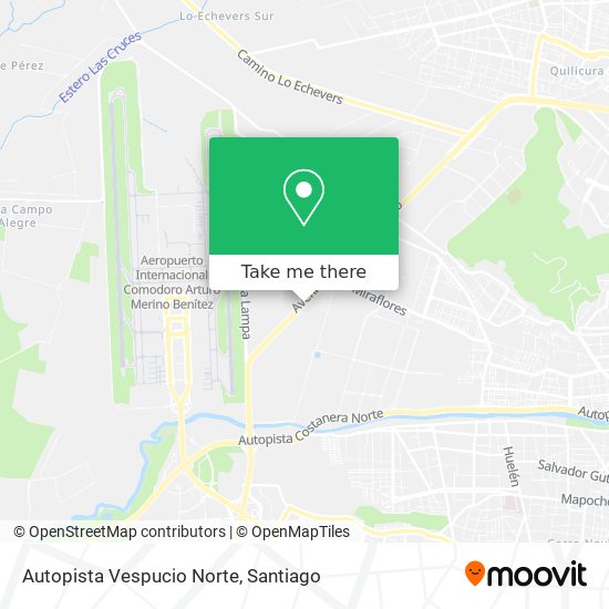 Autopista Vespucio Norte map