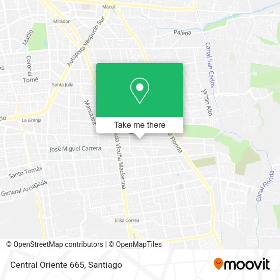 Central Oriente 665 map