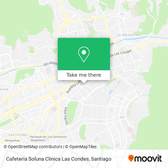 Cafeteria Soluna Clinica Las Condes map