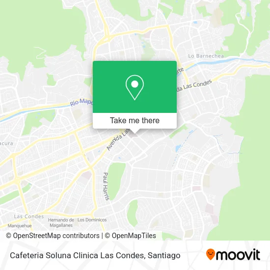 Cafeteria Soluna Clinica Las Condes map